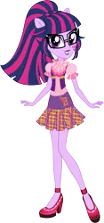 Size: 6855x14649 | Tagged: safe, artist:sugar-loop, derpibooru import, sci-twi, twilight sparkle, equestria girls, friendship games, absurd resolution, box art, clothes, crystal prep shadowbolts, high heels, lipstick, pony ears, ponytail, school spirit, simple background, solo, transparent background, vector