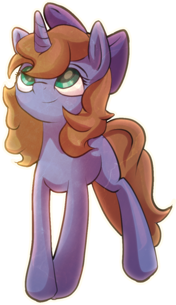 Size: 691x1196 | Tagged: safe, artist:amura-of-jupiter, derpibooru import, oc, oc:ashley hearts, unofficial characters only, pony, unicorn, bow, female, hair bow, mare, solo