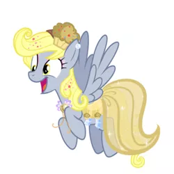 Size: 400x400 | Tagged: safe, artist:twilight7070, derpibooru import, derpy hooves, pegasus, pony, clothes, dress, female, gala dress, mare, simple background, solo