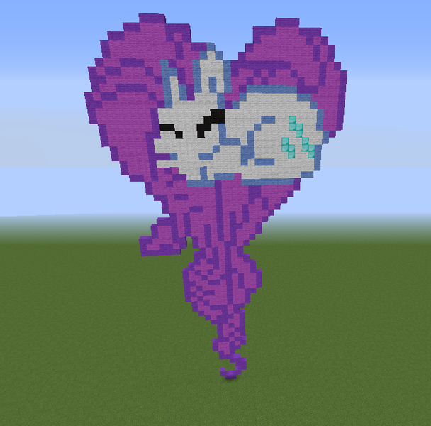 Size: 675x666 | Tagged: derpibooru import, heart pony, minecraft, minecraft pixel art, pixel art, rarity, safe, solo