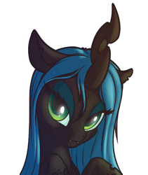 Size: 422x500 | Tagged: safe, artist:shydale, derpibooru import, queen chrysalis, animated, bedroom eyes, blinking, cute, cutealis, eyeshadow, fangs, female, kitchen eyes, licking, licking lips, looking at you, makeup, portrait, seductive, sexy, solo, stupid sexy chrysalis, tongue out