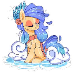 Size: 300x300 | Tagged: artist:xwhitedreamsx, derpibooru import, oc, oc:amuru rain, original species, pixel art, pond pony, safe, simple background, solo, transparent background, unofficial characters only