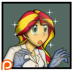 Size: 1024x976 | Tagged: safe, artist:advanceddefense, derpibooru import, sunset shimmer, human, comic:the amazonian effect, equestria girls, comic, patreon, patreon logo, patreon preview, preview, solo