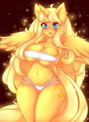 Size: 2200x3000 | Tagged: alicorn, alicorn oc, anthro, anthro oc, artist:thescarletdevil, big breasts, breasts, clothes, derpibooru import, female, oc, oc:ticket, solo, solo female, suggestive, swimsuit, titcket, unofficial characters only, wide hips