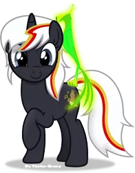 Size: 3518x4483 | Tagged: safe, artist:vector-brony, derpibooru import, oc, oc:pyrelight, oc:velvet remedy, unofficial characters only, balefire phoenix, phoenix, pony, unicorn, fallout equestria, fanfic, cute, fanfic art, female, hooves, horn, looking at you, mare, simple background, smiling, solo, transparent background, vector