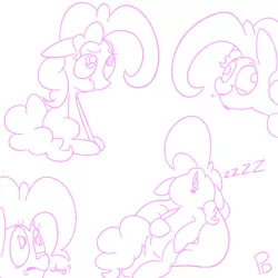 Size: 900x900 | Tagged: adoraberry, artist:pink-dooples, beanie, bubble berry, cute, derp, derpibooru import, hat, horrified, monochrome, nose in the air, pinkie pie, rule 63, rule63betes, safe, sleeping, snoring, solo, zzz