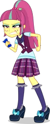 Size: 2038x5000 | Tagged: safe, artist:xebck, derpibooru import, sour sweet, equestria girls, friendship games, absurd resolution, angry, clothes, crystal prep academy, crystal prep academy uniform, faic, female, freckles, plaid skirt, pleated skirt, ponytail, school uniform, shoes, simple background, skirt, socks, solo, transparent background, vector, vest