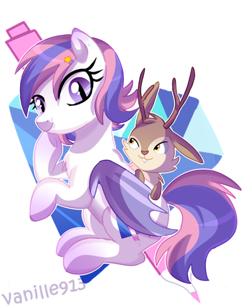 Size: 1024x1257 | Tagged: safe, artist:spookyle, derpibooru import, oc, oc:arthur, oc:diamond pen, unofficial characters only, bat pony, jackalope, pony