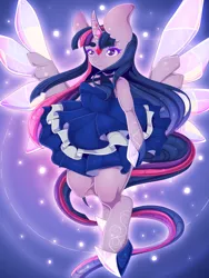 Size: 1200x1600 | Tagged: alicorn, anthro, arm hooves, artist:lovepuma69, clothes, derpibooru import, dress, ear fluff, hoof shoes, impossibly large ears, jewels, safe, twilight sparkle, twilight sparkle (alicorn)