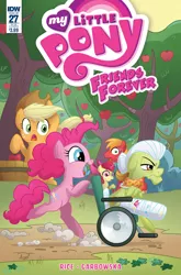 Size: 1054x1600 | Tagged: safe, artist:agnesgarbowska, derpibooru import, idw, apple bloom, applejack, big macintosh, granny smith, pinkie pie, earth pony, pony, spoiler:comicff27, comic, male, stallion, wheelchair