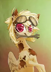 Size: 2328x3264 | Tagged: safe, artist:opalacorn, derpibooru import, oc, oc:sam, unofficial characters only, pegasus, pony, dirty, goggles, solo, wrench