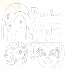 Size: 2018x2220 | Tagged: artist:chronicle23, contemplating insanity, crazy face, derpibooru import, exploitable meme, expressions, face crazier than this meme, faic, insanity face, meme, monochrome, pinkamena diane pie, pinkie blind, pinkie pie, safe, solo, text