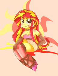 Size: 1700x2200 | Tagged: safe, artist:rainicornmagic, derpibooru import, sunset shimmer, equestria girls, clothes, dress, earring, piercing, solo