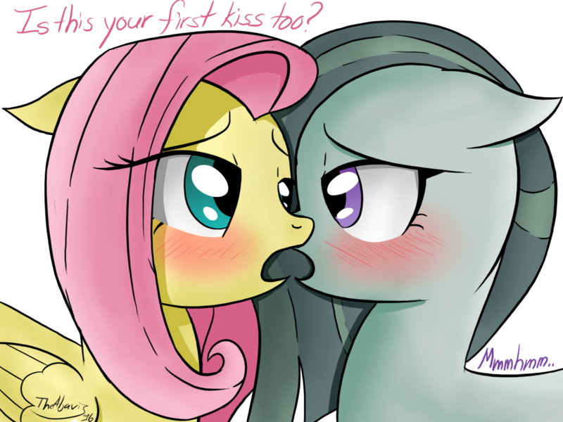 Size: 1280x960 | Tagged: suggestive, artist:thealjavis, derpibooru import, fluttershy, marble pie, earth pony, pegasus, pony, blushing, female, imminent kissing, lesbian, looking at each other, marbleshy, mare, shipping, simple background, transparent background