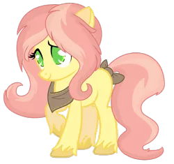 Size: 1024x964 | Tagged: artist:pumpkinflames, derpibooru import, neckerchief, oc, oc:southern belle, offspring, parent:braeburn, parent:fluttershy, parents:braeshy, raised hoof, safe, simple background, solo, tail bow, transparent background, unofficial characters only