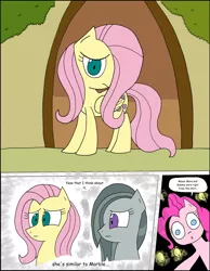 Size: 1024x1322 | Tagged: artist:average-00, comic, comic:opposites, derp, derpibooru import, fluttershy, lightbulb, marble pie, pinkie pie, safe