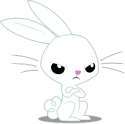 Size: 5039x5000 | Tagged: absurd resolution, angel bunny, artist:dashiesparkle, crossed arms, derpibooru import, grumpy, rabbit, safe, simple background, solo, transparent background, unamused, vector