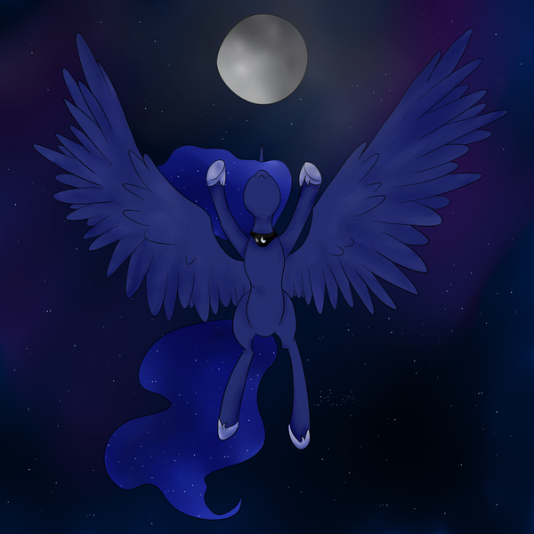 Size: 5000x5000 | Tagged: absurd resolution, artist:hirundoarvensis, derpibooru import, moon, night, princess luna, safe, solo