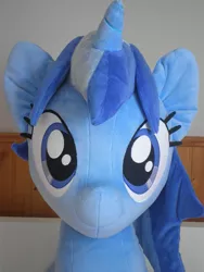 Size: 1488x1984 | Tagged: artist:qtpony, cute, derpibooru import, irl, life size, looking at you, minubetes, minuette, photo, plushie, safe, solo