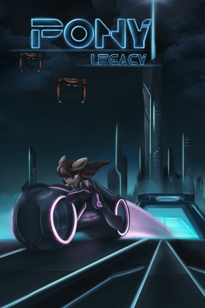 Size: 3500x5250 | Tagged: artist:ardail, crossover, derpibooru import, lightcycle, octavia melody, phone wallpaper, safe, solo, tron, tron legacy