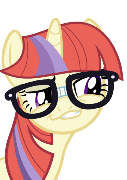 Size: 724x1024 | Tagged: artist:ponyglam, derpibooru import, faic, glasses, meme, moondancer, safe, smirk, smug, smugdash, solo