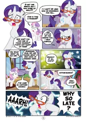 Size: 2894x4093 | Tagged: artist:mister-saugrenu, comic, comic:art block, derpibooru import, marshmelodrama, rarity, safe, sweetie belle