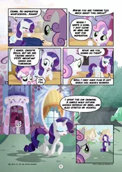 Size: 2894x4093 | Tagged: artist:mister-saugrenu, carousel boutique, comic, comic:art block, derpibooru import, rarity, safe, sweetie belle