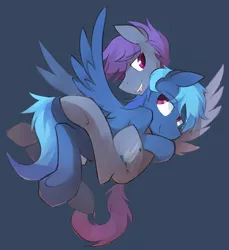 Size: 3200x3500 | Tagged: safe, artist:dripponi, artist:glacierponi, derpibooru import, oc, oc:noxy, oc:windy dripper, unofficial characters only, pegasus, pony, cuddling, flying, gay, male, noxydrip, snuggling, underhoof, wingboner