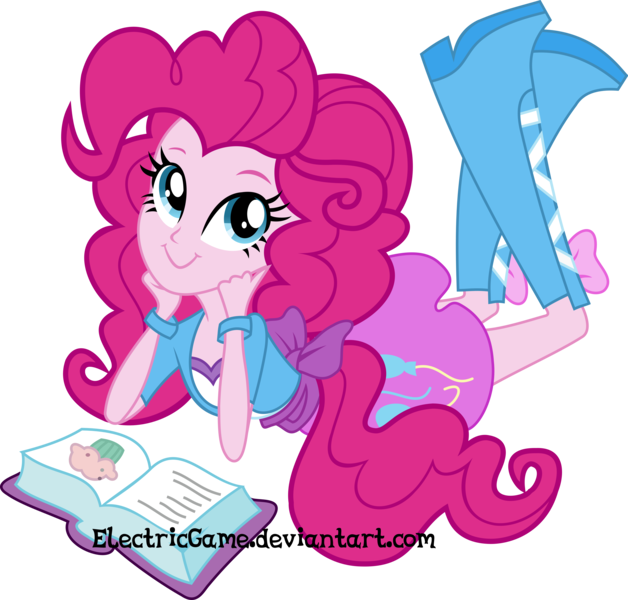 Size: 8551x8164 | Tagged: safe, artist:crimsumic, derpibooru import, pinkie pie, equestria girls, absurd resolution, book, cute, diapinkes, learning, recipe, simple background, solo, transparent background, vector