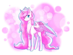 Size: 1022x778 | Tagged: safe, artist:alicjaspring, derpibooru import, oc, oc:bubblegum, unofficial characters only, alicorn, pony, alicorn oc, necklace, solo