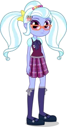 Size: 2664x5000 | Tagged: safe, artist:xebck, derpibooru import, sugarcoat, equestria girls, friendship games, absurd resolution, alternate hairstyle, bow, bowtie, clothes, crystal prep academy, crystal prep academy uniform, cute, freshman, glasses, hair bow, hairclip, mary janes, pigtails, school uniform, simple background, solo, sugarcute, transparent background, vector, younger