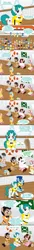 Size: 1024x7455 | Tagged: artist:shinta-girl, comic, cruise ship, derpibooru import, french, oc, oc:aaron pony, oc:golden bell, oc:shinta pony, oc:wine glass, safe, sailor uniform, spanish, translated in the description, unofficial characters only