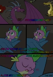 Size: 600x861 | Tagged: artist:queencold, comic, derpibooru import, dragon, dragoness, dragon oc, female, male, oc, rocking, safe, singing, sleeping, spike