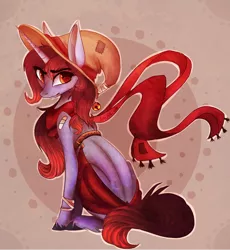 Size: 1600x1741 | Tagged: safe, artist:inviizzible, derpibooru import, oc, oc:candlewick, unofficial characters only, pony, unicorn, bandage, hat, solo