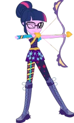 Size: 694x1152 | Tagged: safe, artist:sunsetshimmer333, derpibooru import, sci-twi, twilight sparkle, equestria girls, archery, arrow, bow (weapon), bow and arrow, simple background, solo, transparent background, vector, weapon