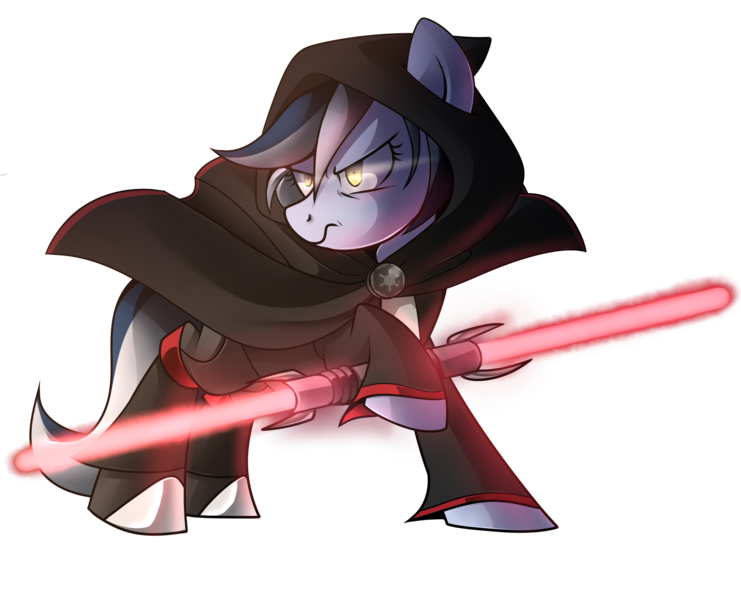 Size: 2100x1701 | Tagged: artist:drawntildawn, derpibooru import, double lightsaber, lightsaber, oc, oc:mythril mistral, rule 63, safe, sith, solo, star wars, unofficial characters only, weapon