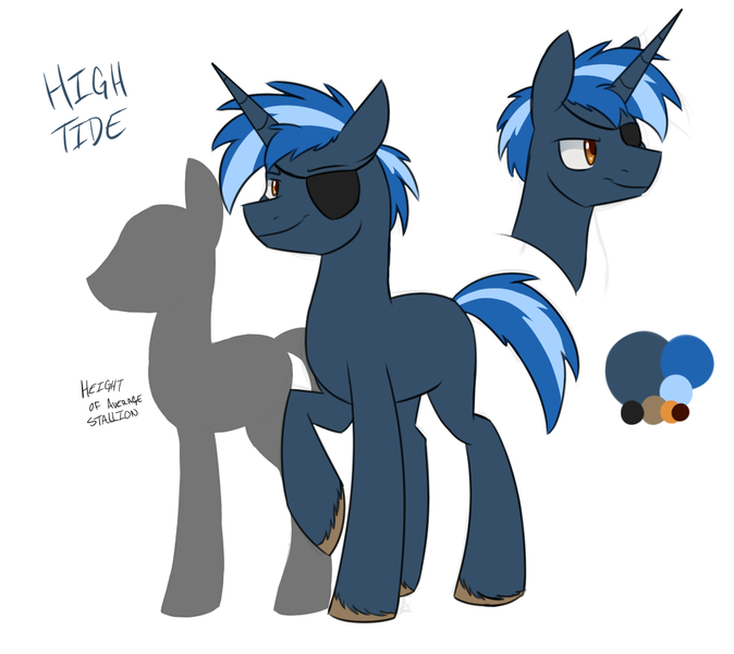 Size: 1123x1000 | Tagged: safe, artist:bluebrush09, deleted from derpibooru, derpibooru import, oc, oc:high tide, unofficial characters only, pony, unicorn, male, reference sheet, stallion