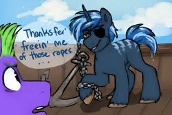 Size: 896x598 | Tagged: anchor, artist:asktheclassypony, blank flank, comic:misadventures of high tide, derpibooru import, oc, oc:high tide, safe, unofficial characters only, wet, wet mane