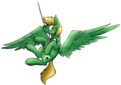 Size: 2166x1515 | Tagged: safe, artist:bluebrush09, deleted from derpibooru, derpibooru import, oc, oc:greenlight, unofficial characters only, pegasus, pony, solo, wings