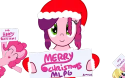 Size: 1280x800 | Tagged: 4chan, artist:smile, christmas, derpibooru import, meadow flower, mlpg, oc, oc:marker pony, pinkie pie, safe