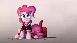 Size: 2000x1125 | Tagged: american football, arizona cardinals, artist:ncmares, clothes, derpibooru import, foam finger, frown, jersey, nfl, nfl playoffs, pinkie pie, reflection, sad, safe, solo