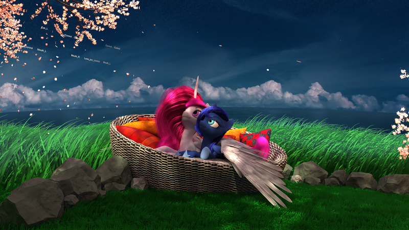 Size: 1920x1080 | Tagged: 3d, 3ds max, artist:eqamrd, derpibooru import, princess celestia, princess luna, safe, younger