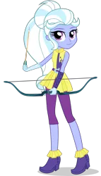 Size: 2868x5000 | Tagged: safe, artist:xebck, derpibooru import, sugarcoat, equestria girls, friendship games, alternate costumes, alternate hairstyle, alternate universe, archery, arrow, bow (weapon), bow and arrow, looking at you, ponytail, simple background, smiling, solo, transparent background, vector