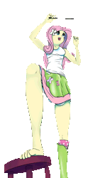 Size: 396x800 | Tagged: source needed, useless source url, safe, artist:ponyhospital, derpibooru import, fluttershy, equestria girls, animated, armpits, barefoot, feet, foot fetish, foot tapping, humanized, simple background, solo, tapping, toes, transparent background, wiggling toes