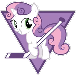 Size: 1064x1064 | Tagged: artist:lyraheartstrngs, derpibooru import, hockey, hockey stick, logo, logo parody, nhl, pittsburgh penguins, safe, solo, sweetie belle