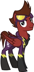 Size: 1212x2528 | Tagged: safe, artist:outlawedtofu, derpibooru import, oc, oc:mach, unofficial characters only, pegasus, pony, fallout equestria: outlaw, clothes, costume, goggles, shadowbolts, shadowbolts costume, simple background, solo, transparent background, uniform, vector