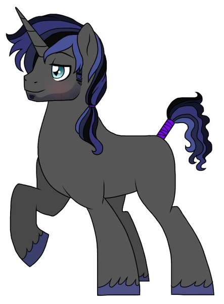 Size: 489x662 | Tagged: safe, artist:unoriginai, derpibooru import, oc, unofficial characters only, pony, unicorn, magical gay spawn, male, offspring, parent:king sombra, parent:shining armor, parents:shiningsombra, simple background, solo, stallion, white background