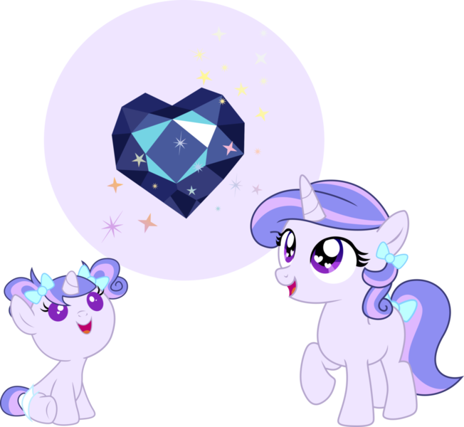 Size: 1024x942 | Tagged: safe, artist:theshadowstone, derpibooru import, princess flurry heart, pony, unicorn, spoiler:s06, baby, baby pony, crystal heart, diaper, guess, headcanon, heart, offspring, parent:princess cadance, parent:shining armor, parents:shiningcadance, speculation