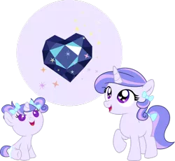 Size: 1024x942 | Tagged: safe, artist:theshadowstone, derpibooru import, princess flurry heart, pony, unicorn, spoiler:s06, baby, baby pony, crystal heart, diaper, guess, headcanon, heart, offspring, parent:princess cadance, parent:shining armor, parents:shiningcadance, speculation