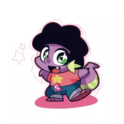 Size: 500x500 | Tagged: safe, artist:panyang-panyang, derpibooru import, spike, clothes, cosplay, costume, crossover, cute, open mouth, solo, spikabetes, steven quartz universe, steven universe